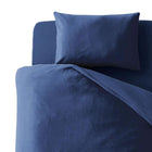 布団カバーセット 20色柄 ベッド用 無地タイプ セミダブル3点セット 無地×ネイビー