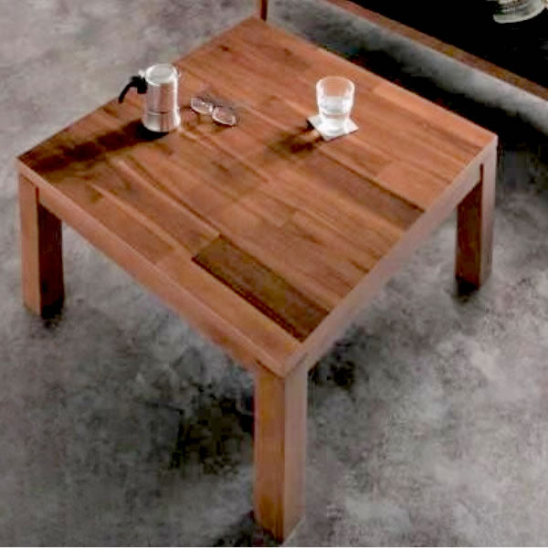こたつテーブル 正方形 75×75cm 天然木モザイク調デザイン継脚