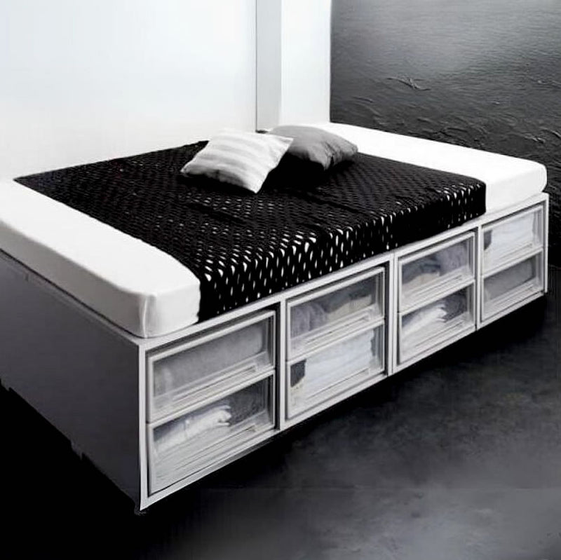 ベッド 収納付きベッド 大容量 セミダブル 薄型プレミアムボンネルコイル 引き出しなし