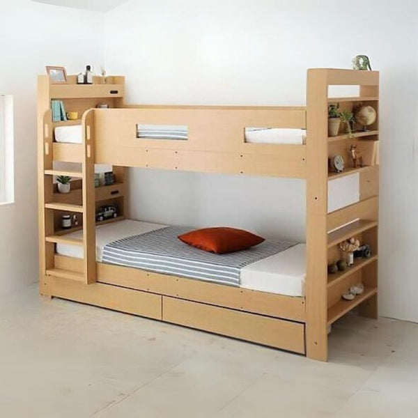 二段ベッド クイーンサイズベッドにもなるスリム2段ベッド 薄型軽量ポケットコイル スタンダード クイーン