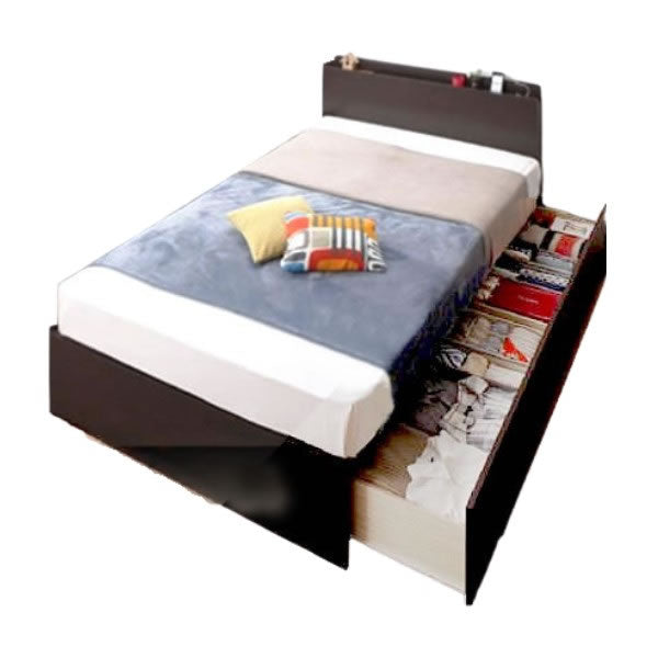 ベッド シングル 連結収納 壁付け 国産 フランスベッド マルチラススーパースプリングマットレス付き Aタイプ 組立設置付