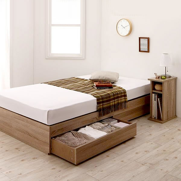 ベッド セミシングル ショート丈 収納 コンパクト 薄型プレミアムボンネルコイル