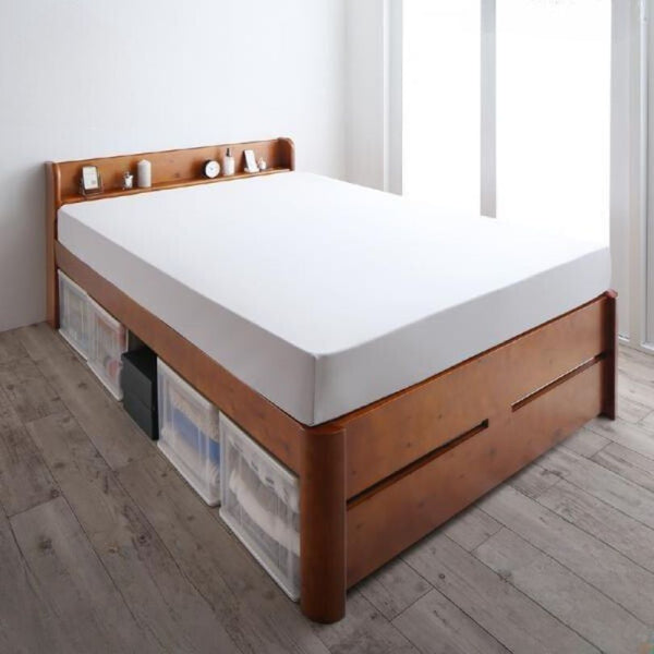 ベッド セミダブル プレミアムポケットコイル セミダブル 高さ調節 天然木すのこベッド