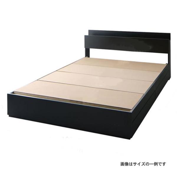 収納ベッド ダブル 棚 コンセント付き ベッドフレームのみ