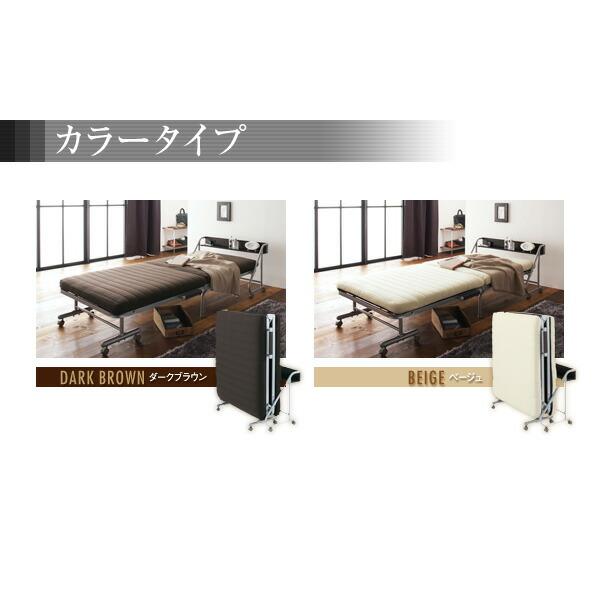 折りたたみベッド シングル 宮付きリクライニング折りたたみベッド