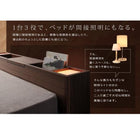 ベッド フロアベッド セミダブル プレミアムボンネルコイルマットレス付き 照明 収納