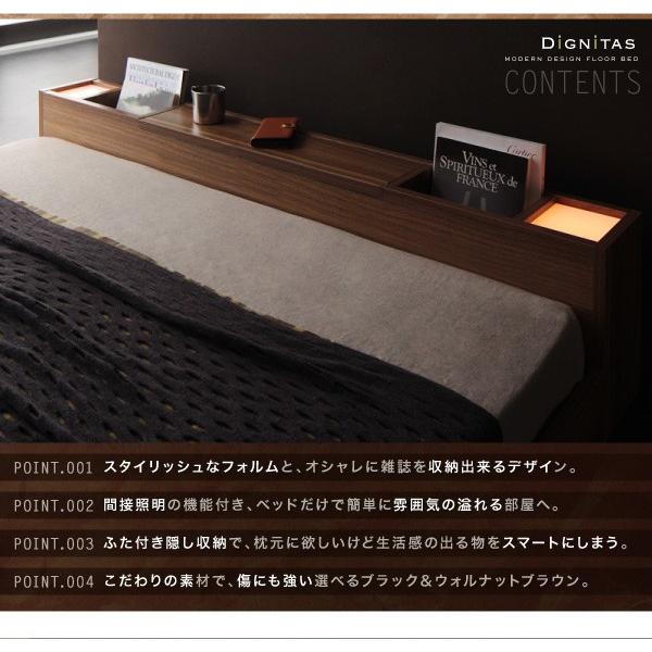 ベッド フランスベッド マルチラススーパースプリングマットレス付き 照明 収納 フロアベッド ダブル