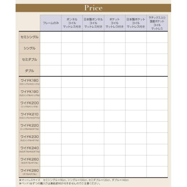 デザインベッド ワイドK200 ずっと使えるロングライフ ベッドフレームのみ