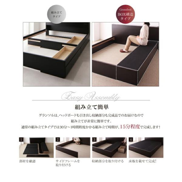 収納ベッド クイーン Q×1 大型サイズ ベッドフレームのみ