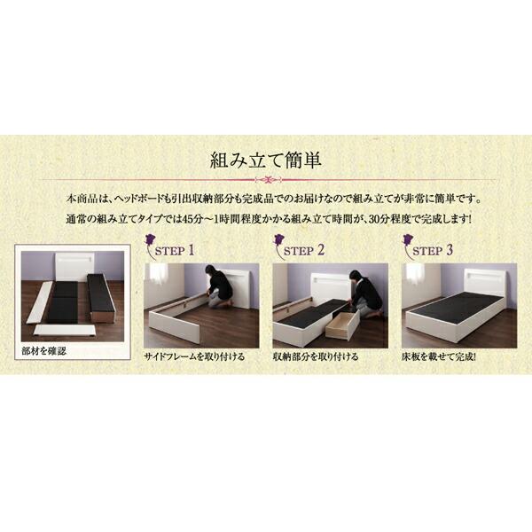 収納ベッド シングル 棚 コンセント付きショート丈 ベッドフレームのみ ショート丈