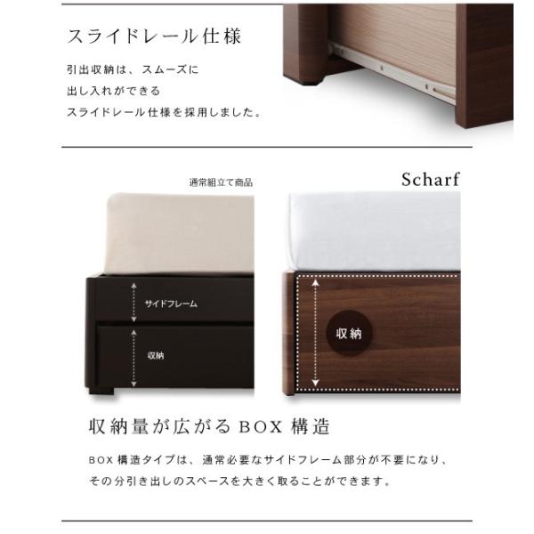 収納ベッド ダブル 棚 コンセント付きスリムデザイン羊毛入りゼルトスプリングマットレス付き