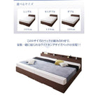 デザインベッド ワイドK240 SD×2 棚 コンセント 収納付き大型モダン ベッドフレームのみ