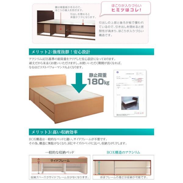 チェストベッド セミダブル 日本製 棚 コンセント付き 大容量 ベッドフレームのみ