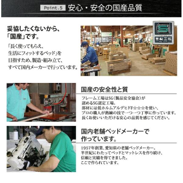 多機能ベッド ダブル フラップ棚 照明 コンセントつき多機能ベッド ボンネルコイルマットレス付き
