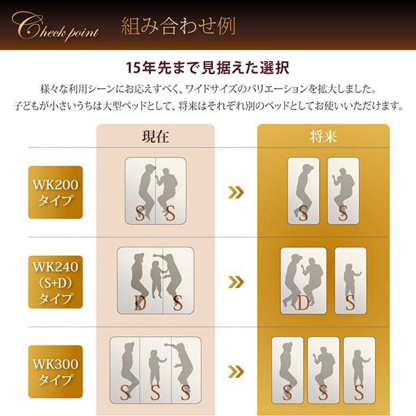 ベッドフレームのみ ダブル ファミリーローベッド 棚 ライト コンセント付き