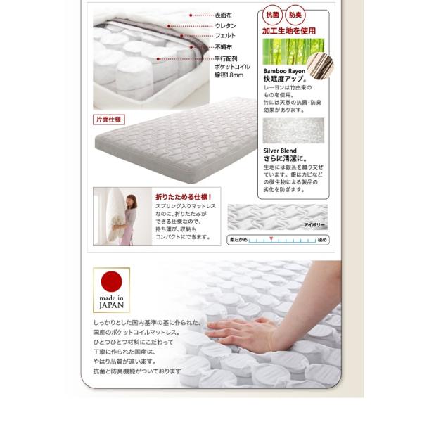 システムロフトベッド シングル 棚 コンセント付き 薄型軽量ボンネルコイルマットレス付き