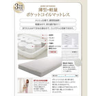 システムロフトベッド シングル 棚 コンセント付き 薄型軽量ポケットコイルマットレス付き