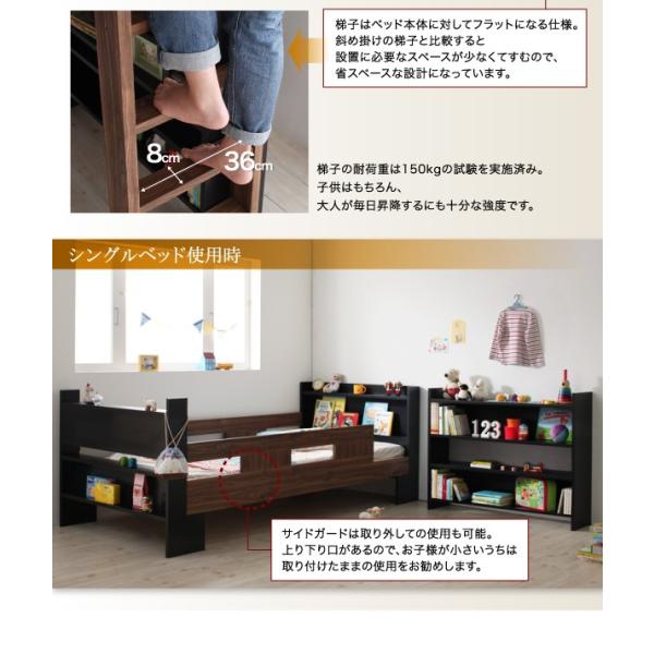 システムロフトベッド シングル 棚 コンセント付き 国産軽量ポケットコイルマットレス付き