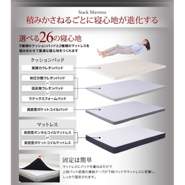マットレス セミダブル 新構造 スタックマットレス 快眠 オプション 専用オプション LT ラテックスフォームパッド