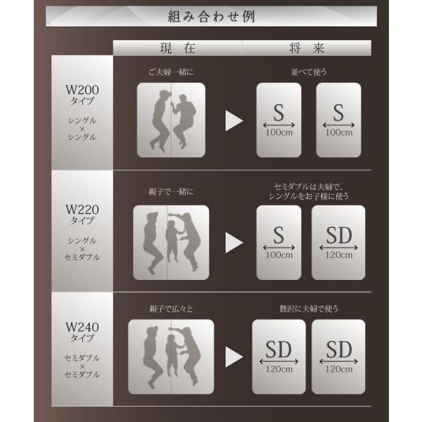 ベッドフレームのみ 連結ベッド シングル 棚 照明 コンセント付モダンデザイン 左タイプ