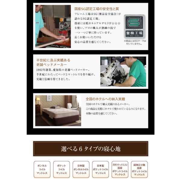 ベッドフレームのみ セミシングル ダブルクッションベッド 日本製 ホテル仕様