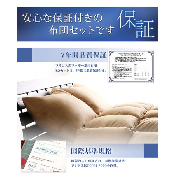 羽根布団10点セット ベッドタイプ クイーン10点セット フランス産フェザー