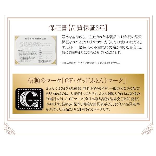 羽毛布団 キング10点セット ベッドタイプ ポーランド産 ホワイトダック90% ロイヤルゴールドラベル