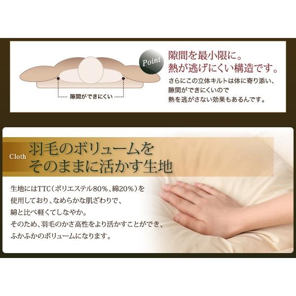 羽毛掛布団 単品 日本製 ウクライナ産ロイヤルゴールドラベル グースダウン93% クイーン