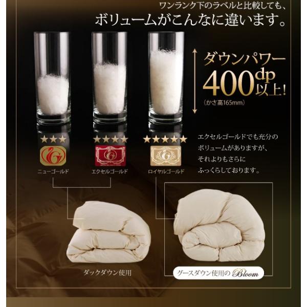羽毛掛布団 単品 日本製 ウクライナ産ロイヤルゴールドラベル グースダウン93% クイーン