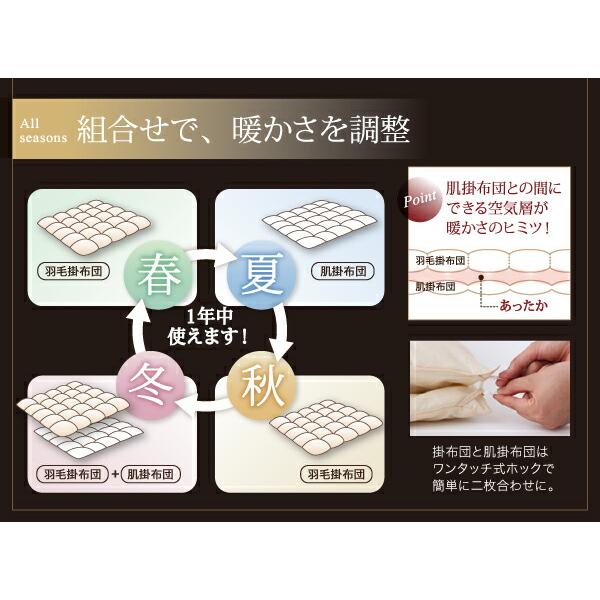 羽毛布団 キング10点セット ポーランド産グースダウン93% プレミアムゴールドラベルベッドタイプ
