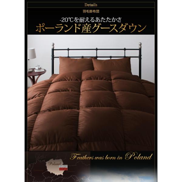 羽毛布団 キング10点セット ポーランド産グースダウン93% プレミアムゴールドラベルベッドタイプ