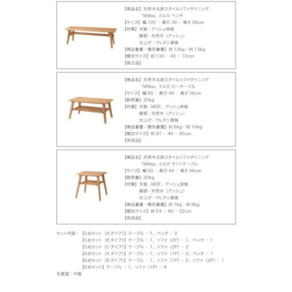 ローテーブル単品 W80 天然木北欧スタイル