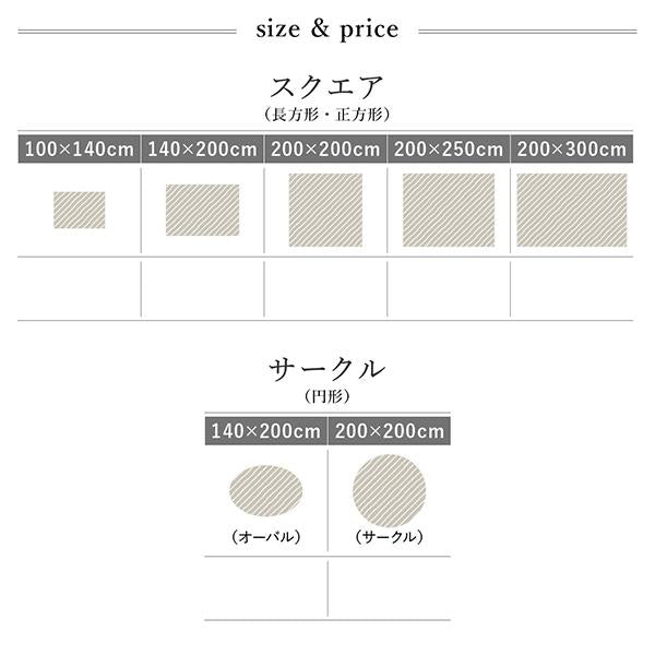 ラグ グラデーションミックスシャギーラグ 200×200cm