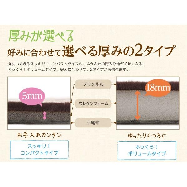 はっ水ラグ 厚さ5mm 200×250cm 厚みが選べる