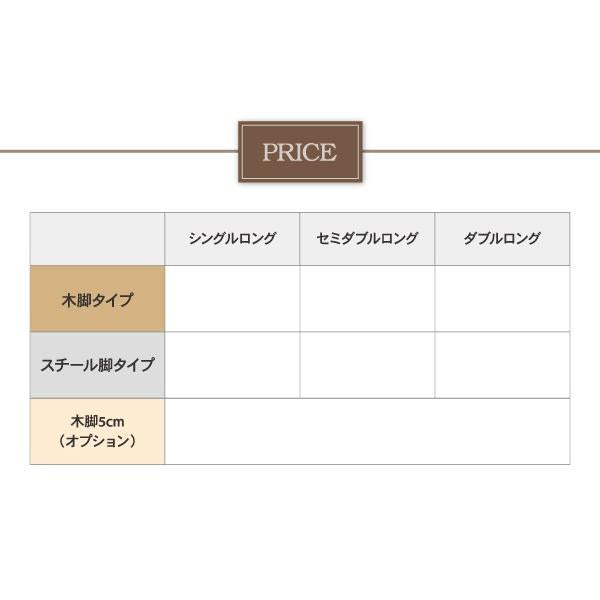 ベッドフレームのみ ダブルベッド デザインボード ロング 木脚タイプ ベット ロング丈