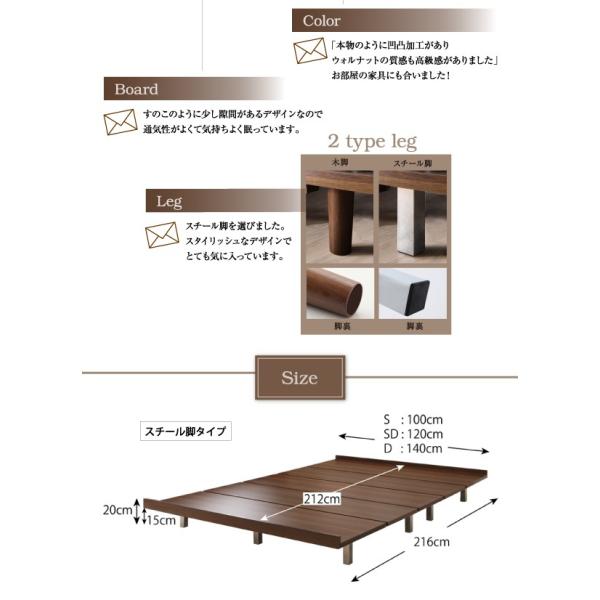 ベッドフレームのみ ダブルベッド デザインボード ロング 木脚タイプ ベット ロング丈