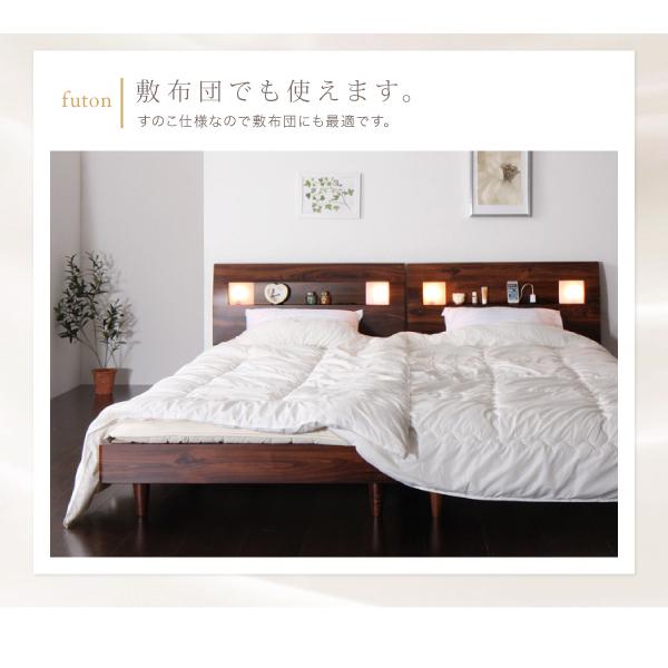 すのこベッド クイーン SS×2 フランスベッド マルチラススーパースプリングマットレス付 モダンライト コンセント付きすのこベッド