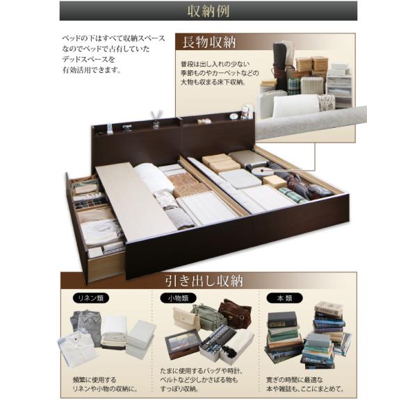 連結ベッド すのこベッド 収納 スタンダードポケットルコイル A(S)+B(SD)タイプ ワイドK220 お客様組立