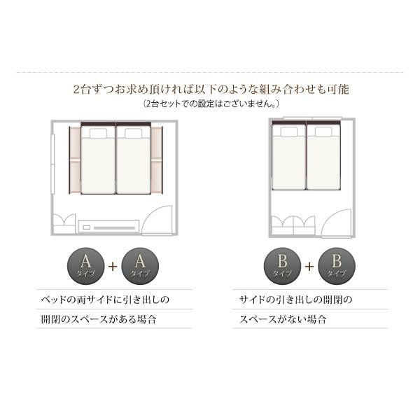 ベッド 連結 収納 マットレス付き フランスベッド マルチラススーパースプリング A(S)+B(SD)タイプ ワイドK220 お客様組立