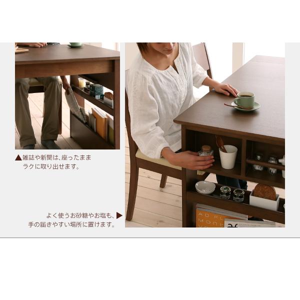 コンパクト ダイニングテーブル 単品 W100-135 100cmから伸びる エクステンション 伸縮式