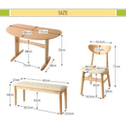 ダイニング 4点セット(テーブル+チェア2+ベンチ1) W135 天然木 半円テーブル