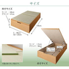 ガス圧式跳ね上げ畳ベッド 中国産畳 シングル 深さグランド日本製