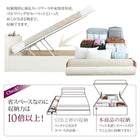 収納ベッド セミダブル 国産 跳ね上げ ホワイト 薄型抗菌国産ポケットコイルマットレス付き 縦開き 深さレギュラー