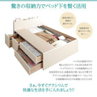 チェストベッド シングル 日本製 棚 コンセント付き 大容量 薄型スタンダードボンネルコイルマットレス付き