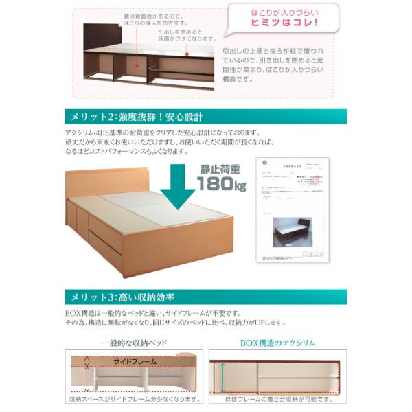 チェストベッド セミダブル 日本製 棚 コンセント付き 大容量 薄型抗菌国産ポケットコイルマットレス付き