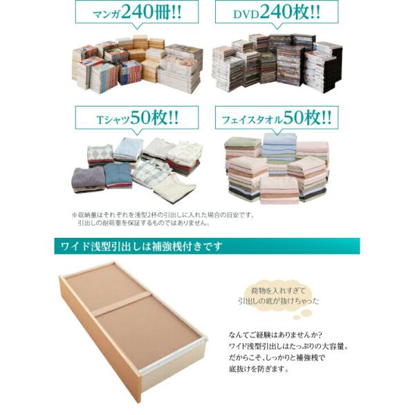 チェストベッド セミダブル 日本製 棚 コンセント付き 大容量 薄型抗菌国産ポケットコイルマットレス付き