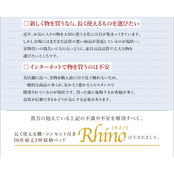 ベッド 収納 引き出し2杯 薄型抗菌国産ポケットコイル ダブル お客様組立