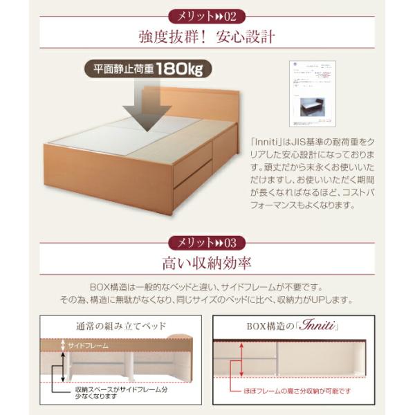 チェストベッド ダブル 日本製 棚 コンセント 仕切り板付き 大容量 薄型スタンダードボンネルコイルマットレス付き
