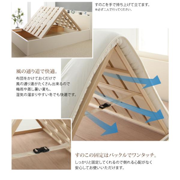 ベッド セミダブル 収納 ベット ポケットコイル 床板 Aタイプ 連結 薄型 抗菌 国産 組立設置付