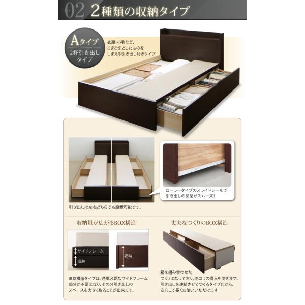 ベッド ベット 収納 セミダブル ポケットコイル 床板 Bタイプ 連結 薄型 抗菌 国産 組立設置付